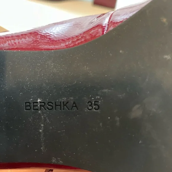 Bershka Shiny Red Mary Jane Shoes - Picture 5 of 5